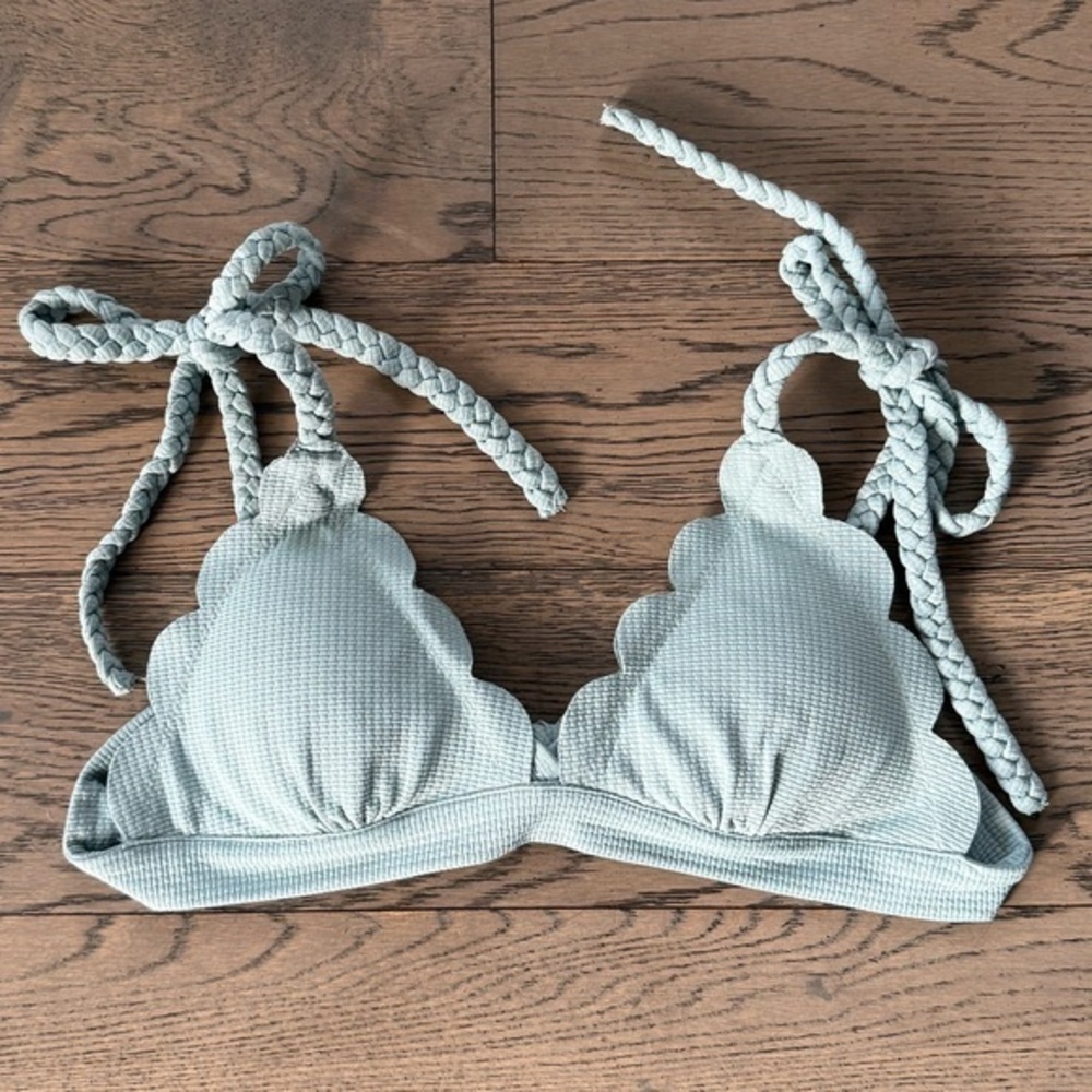 Marisa Swim Broadway Braided Straps Scalloped Triangle Bikini Top